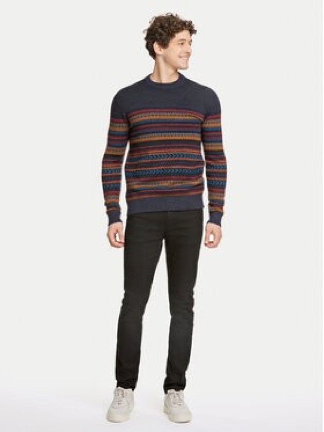 Lindbergh Sweter 30-80042 Granatowy Slim Fit