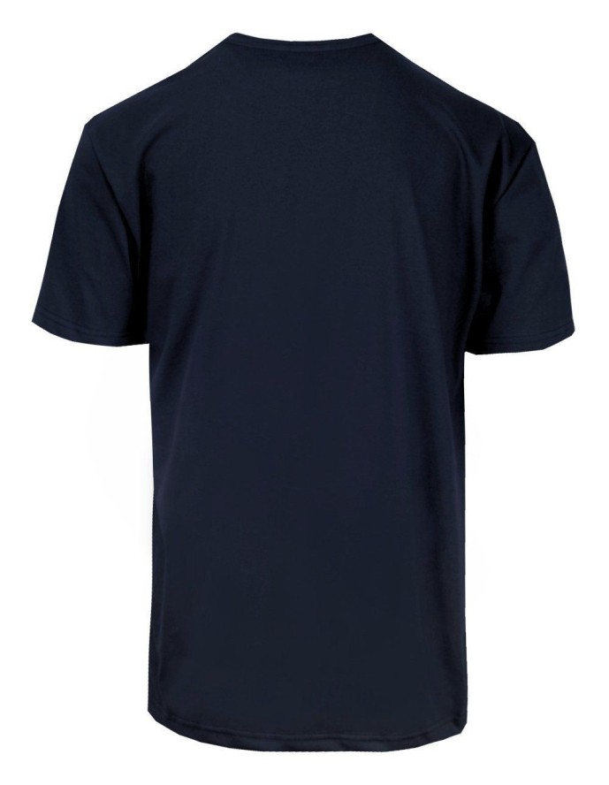 T-Shirt Bawełniany Granatowy Męski Bez Nadruku, Koszulka, Krótki Rękaw, Basic, U-neck