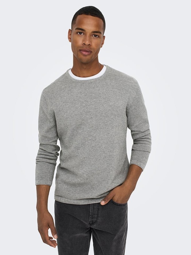 ONLY & SONS Sweter "Panter" w kolorze szarym rozmiar: XS