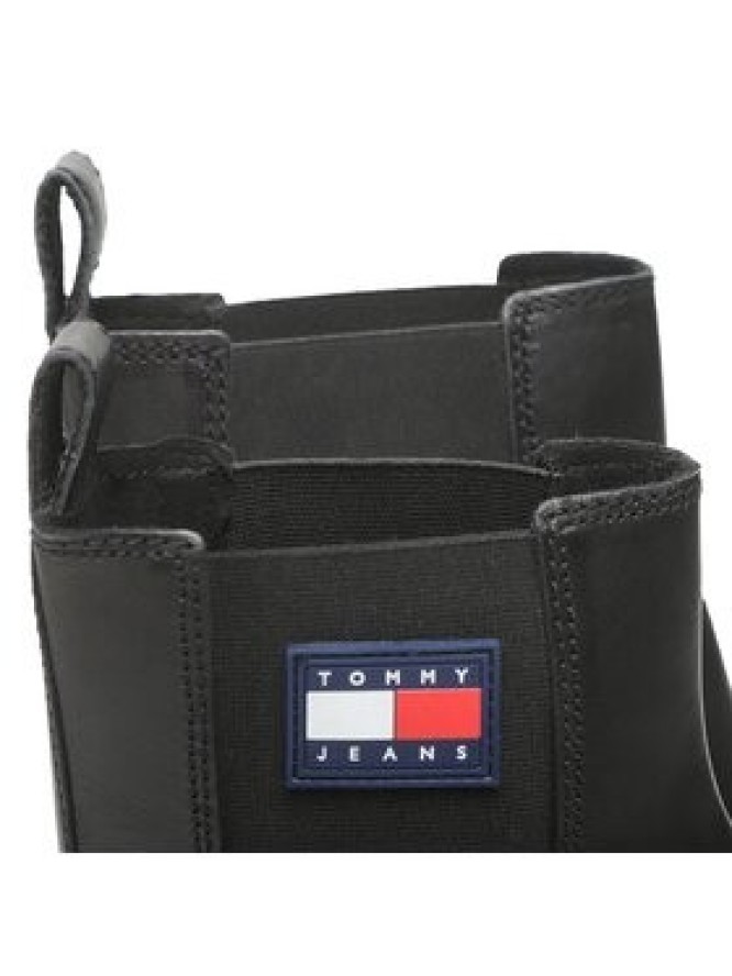 Tommy Jeans Sztyblety Foxing Detail Chelsea Boot EM0EM01062 Czarny