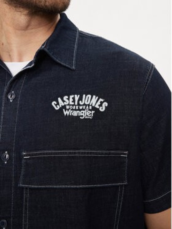 Wrangler Koszula jeansowa Casey 112351229 Granatowy Relaxed Fit