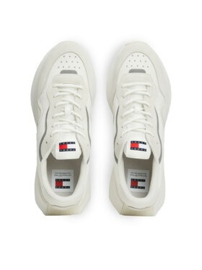 Tommy Jeans Sneakersy Tjm Runner Mix Material EM0EM01381 Écru