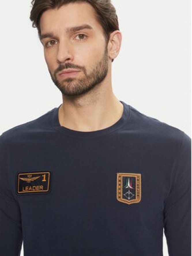 Aeronautica Militare Longsleeve 242TS2317J489 Granatowy Regular Fit