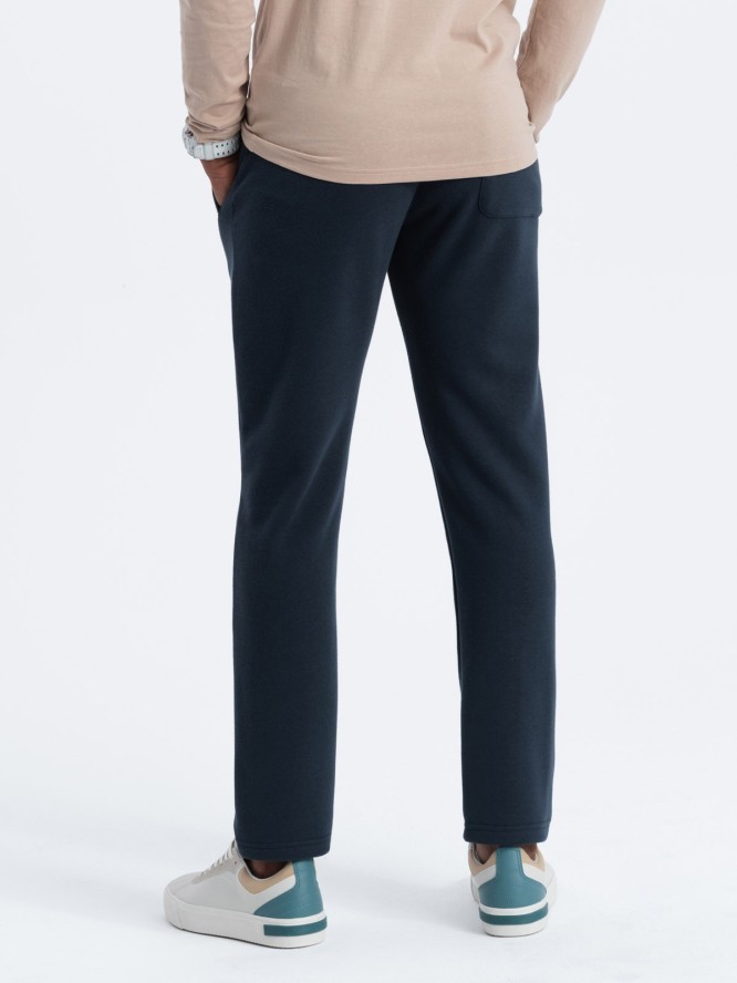 Spodnie męskie dresowe z prostą nogawką - granatowe V2 OM-PABS-0155 - XL