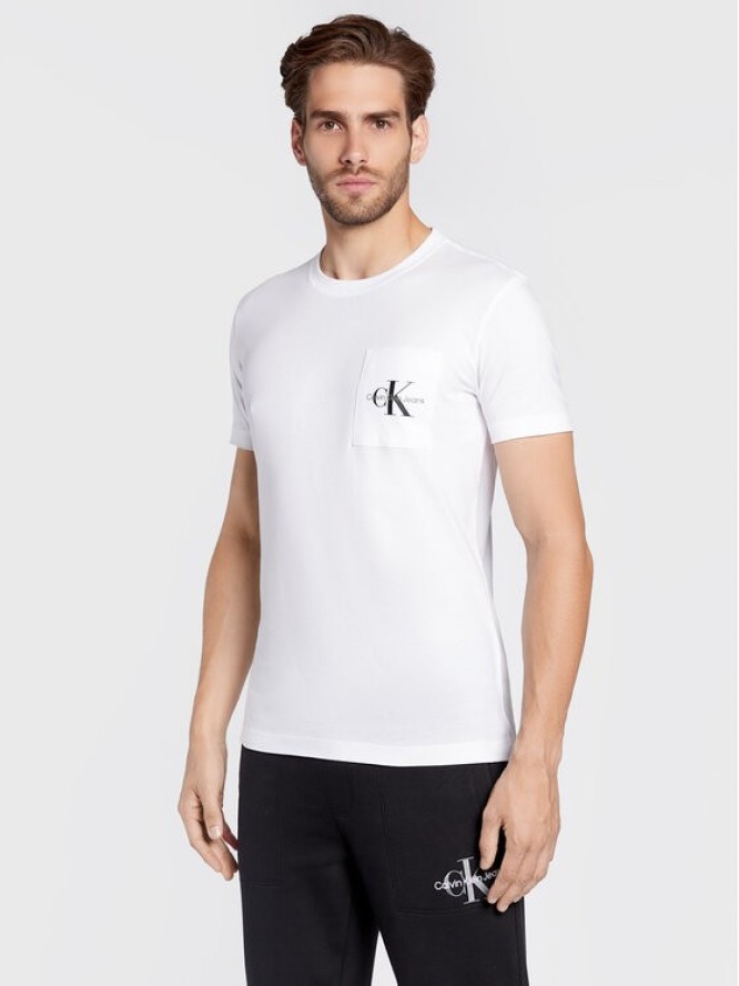 Calvin Klein Jeans T-Shirt J30J320936 Biały Slim Fit