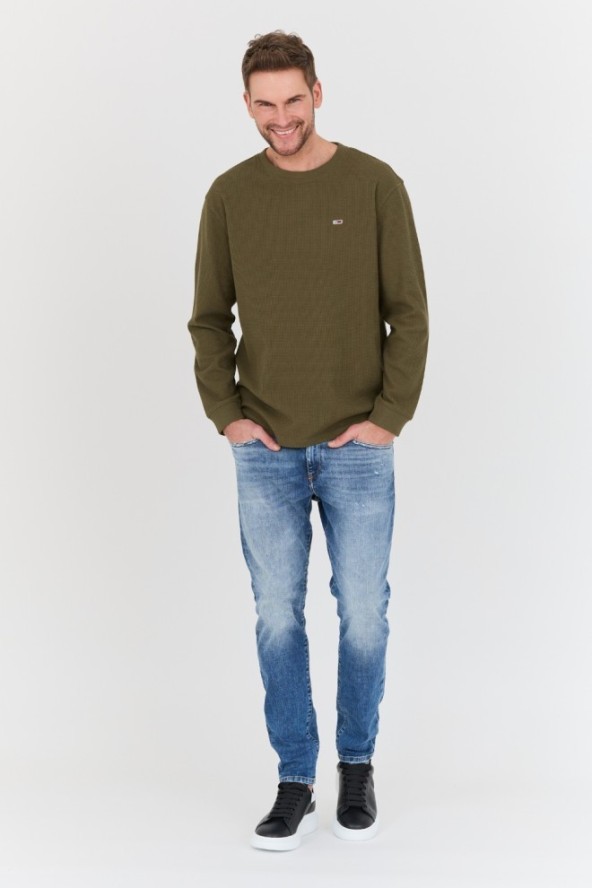 TOMMY JEANS Oliwkowy sweter