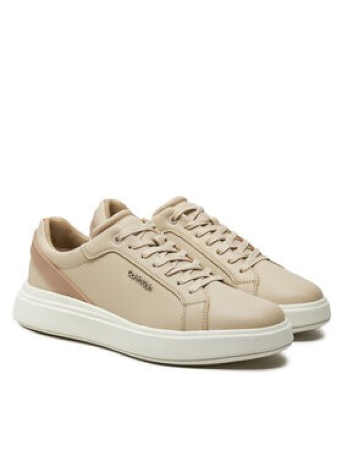 Calvin Klein Sneakersy Low Top Lace Up W/ Stripe HM0HM01494 Beżowy