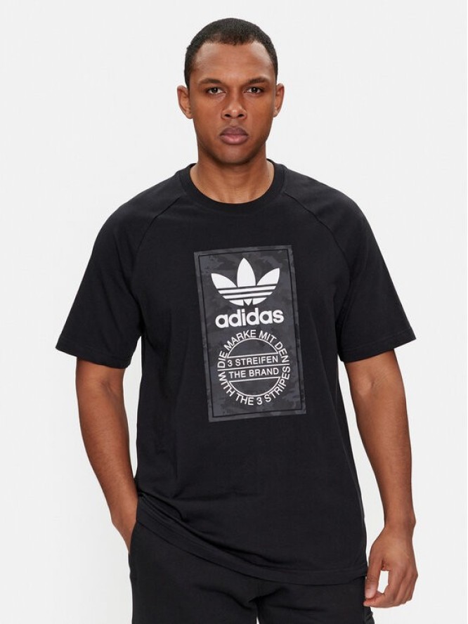 adidas T-Shirt Camo Tongue IS0236 Czarny Regular Fit