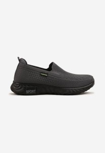 Szare Buty Sportowe Wsuwane pod Kostkę z Miękką Cholewką Ravionae