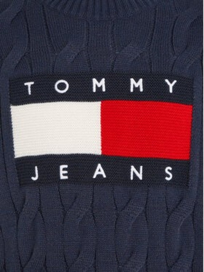 Tommy Jeans Sweter Flag DM0DM17762 Granatowy Relaxed Fit