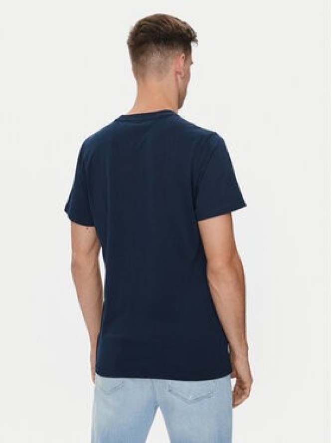 Tommy Jeans T-Shirt Linear Chest DM0DM18555 Granatowy Slim Fit