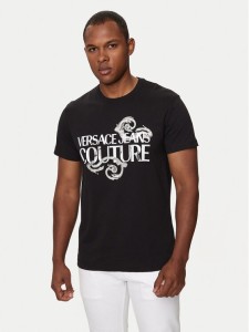 Versace Jeans Couture T-Shirt 76GAHG00 Czarny Regular Fit
