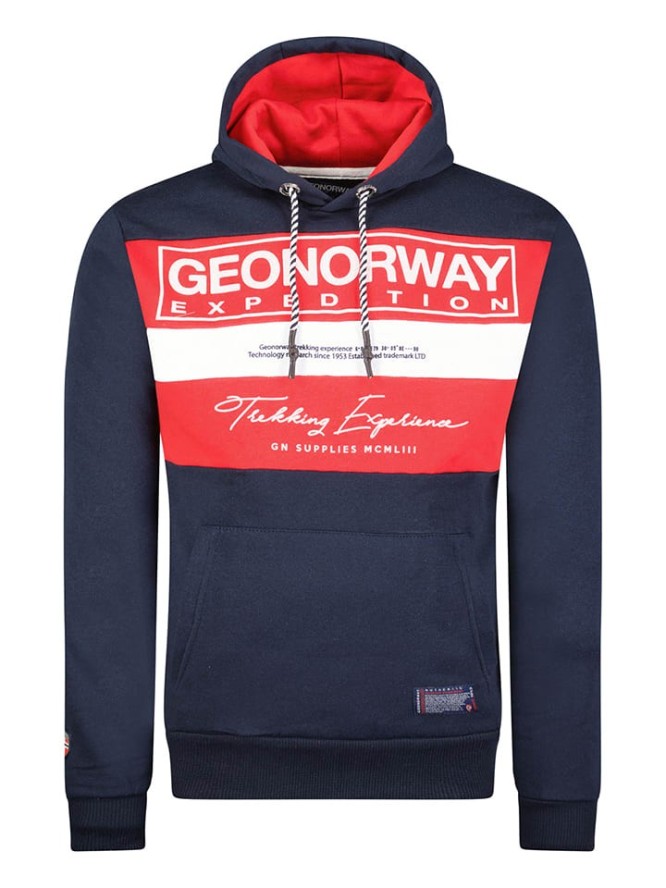 Geographical Norway Bluza w kolorze granatowo-czerwonym rozmiar: XXL