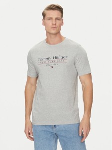 Tommy Hilfiger T-Shirt Center Stack MW0MW38621 Szary Regular Fit