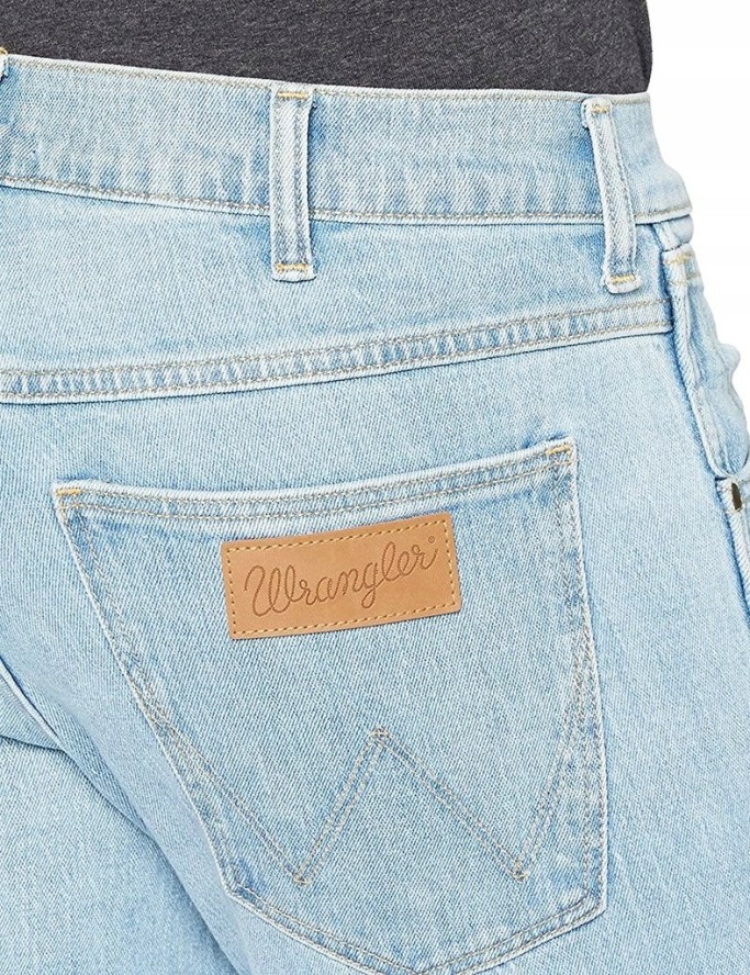 WRANGLER GREENSBORO MĘSKIE SPODNIE JEANSOWE JEANSY MORNING LIGHT W15QBG76N