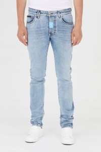 PHILIPP PLEIN Jasne męskie jeansy Straight Cut