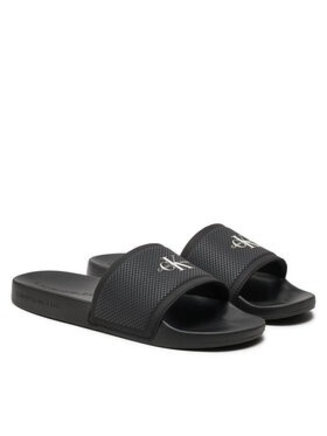 Calvin Klein Jeans Klapki Slide Institutional Metallic YM0YM01018 Czarny