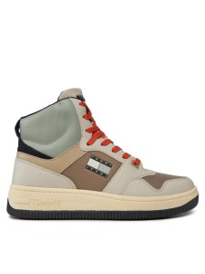 Tommy Jeans Sneakersy Tjm Basket Mid Leather EM0EM01258 Beżowy