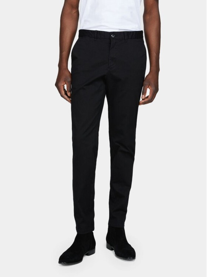 Sisley Chinosy 4AIHSF021 Czarny Slim Fit