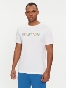 United Colors Of Benetton T-Shirt 3I1XU100A Biały Regular Fit