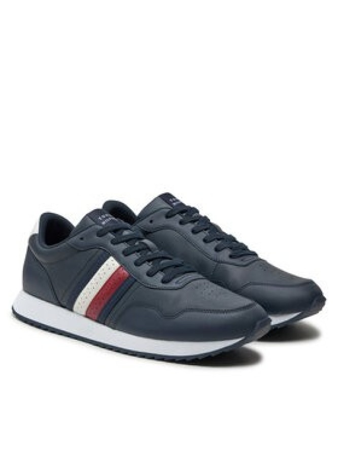 Tommy Hilfiger Sneakersy Runner Evo Lth Mix Ess FM0FM05121 Granatowy