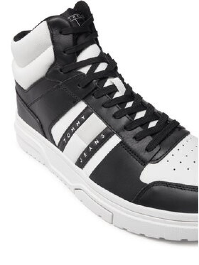 Tommy Jeans Sneakersy The Brooklyn Mix Mat Mid EM0EM01458 Czarny