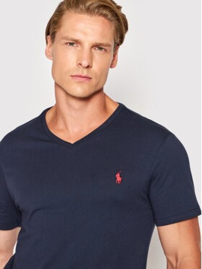 Polo Ralph Lauren T-Shirt 710671453091 Granatowy Custom Slim Fit