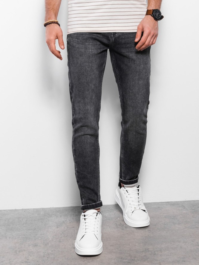 Spodnie męskie jeansowe SKINNY FIT - grafitowe V3 OM-PADP-0101 - XL