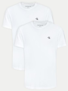 Calvin Klein Jeans Komplet 2 t-shirtów Monologo J30J320199 Biały Regular Fit