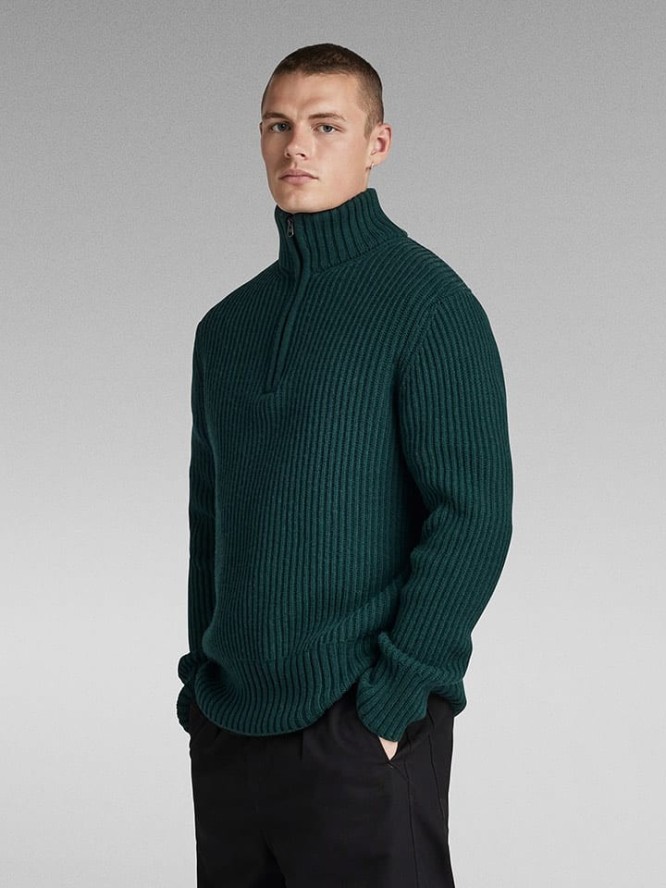 G-Star Sweter w kolorze zielonym rozmiar: L