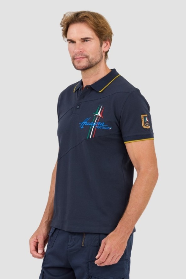 AERONAUTICA MILLITARE Granatowa koszulka polo Sleeve