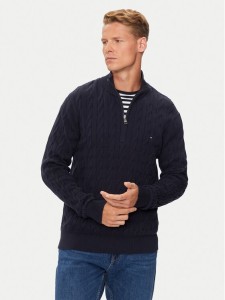 Tommy Hilfiger Sweter Classic MW0MW36532 Granatowy Regular Fit