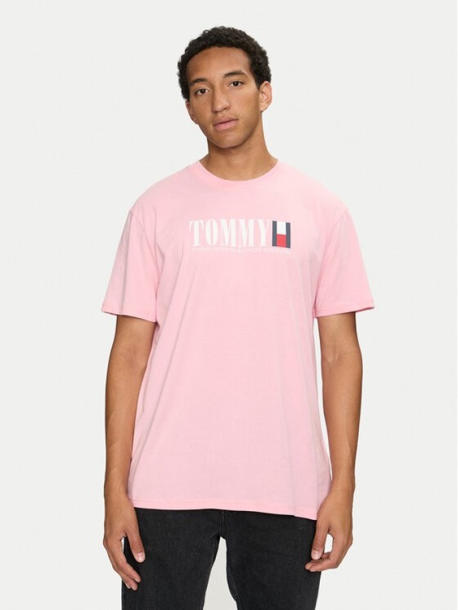 Tommy Jeans T-Shirt DNA Flag DM0DM18533 Różowy Regular Fit