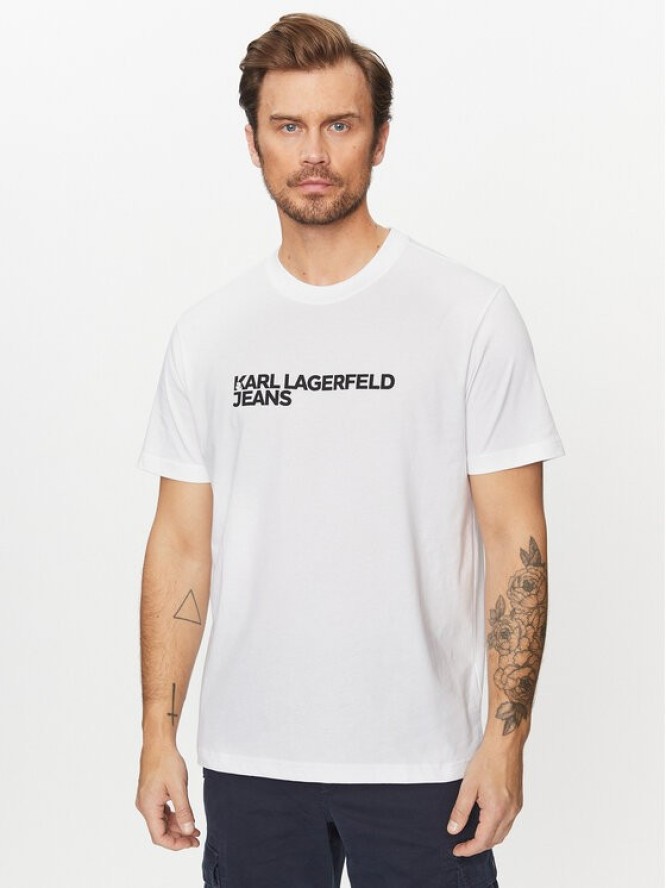 Karl Lagerfeld Jeans T-Shirt 235D1707 Biały Regular Fit