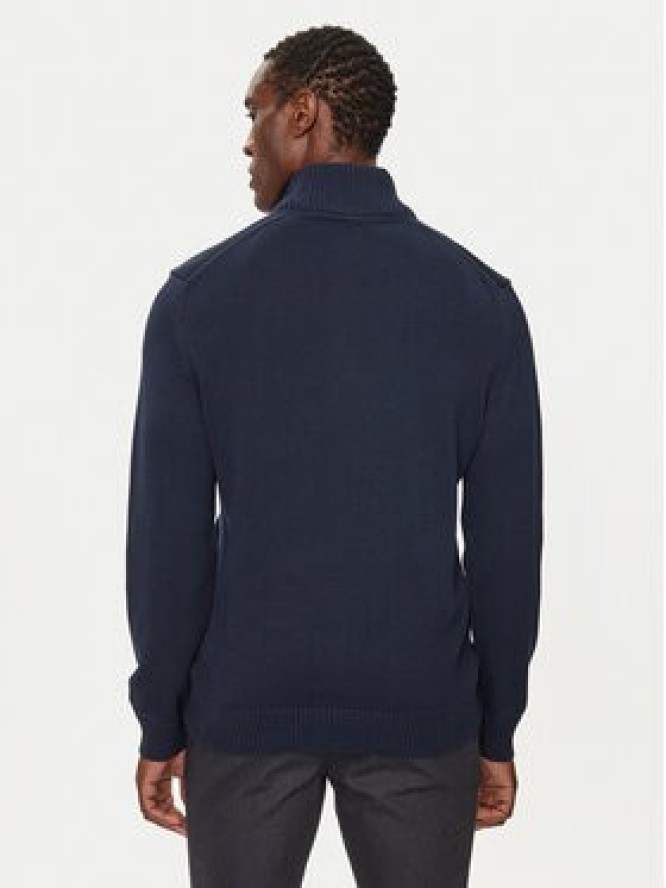 Gant Sweter Casual Cotton Half Zip 8030170 Granatowy Regular Fit