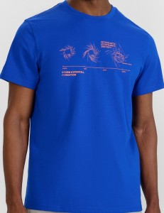 4F T-shirt regular z nadrukiem męski - niebieski M