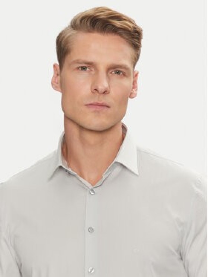 Calvin Klein Koszula Poplin Stretch Slim Shirt K10K108229 Szary Slim Fit