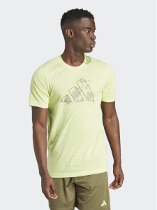 adidas T-Shirt Train Essentials Seasonal Training Graphic IJ9602 Żółty Regular Fit