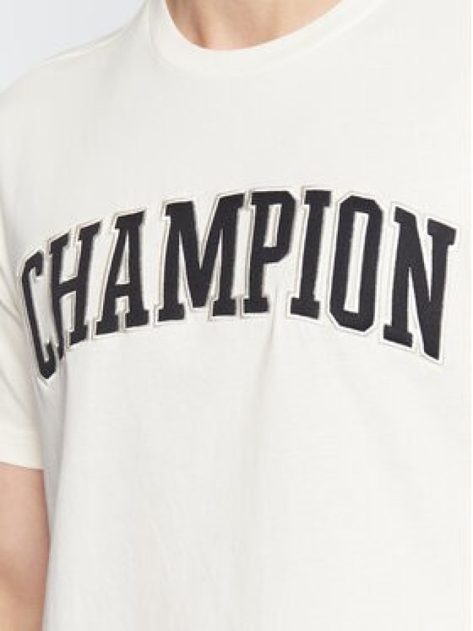 Champion T-Shirt Bookstore Logo 217882 Écru Regular Fit