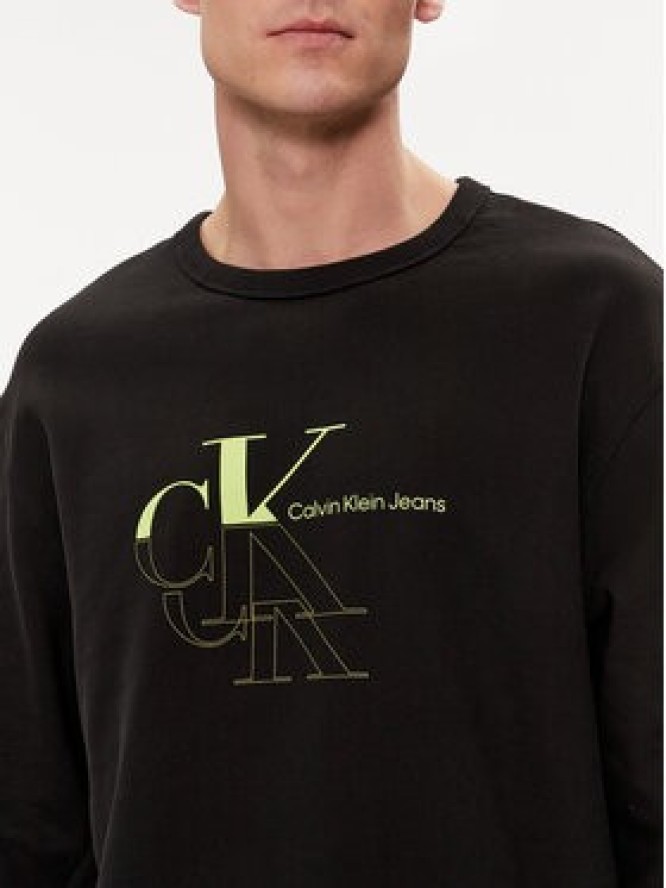 Calvin Klein Jeans Bluza Monogram Echo J30J325516 Czarny Regular Fit