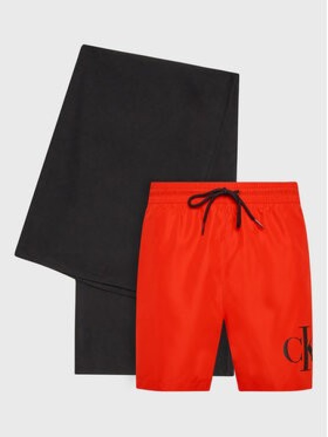 Calvin Klein Swimwear Szorty kąpielowe KM0KM00849 Czerwony Regular Fit