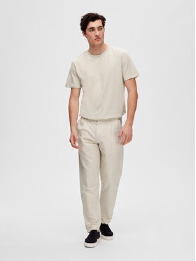Selected Homme Chinosy 16089420 Szary Slim Tapered Fit