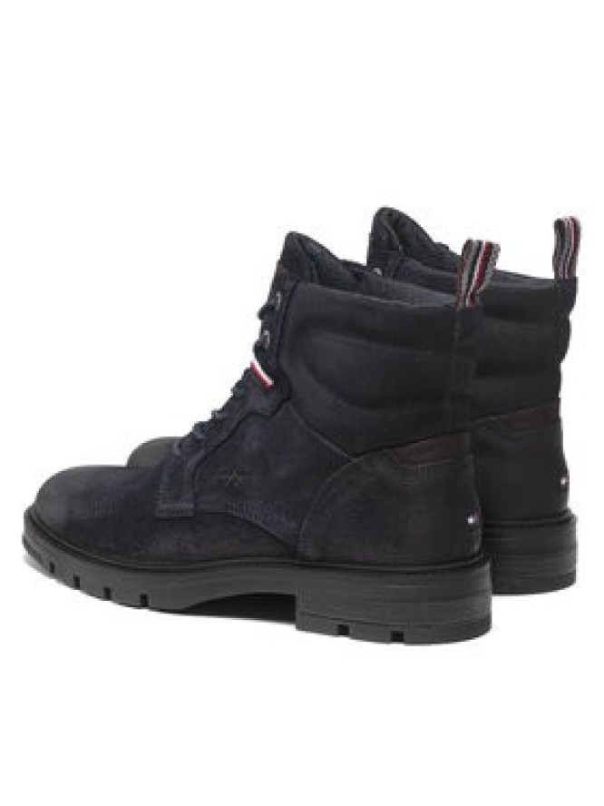 Tommy Hilfiger Kozaki Elevated Padded Suede Boot FM0FM03778 Granatowy