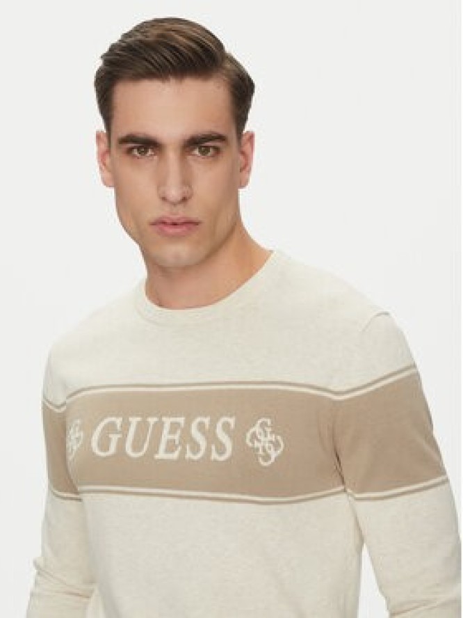 Guess Sweter M5GR05 Z3MI1 Beżowy Regular Fit