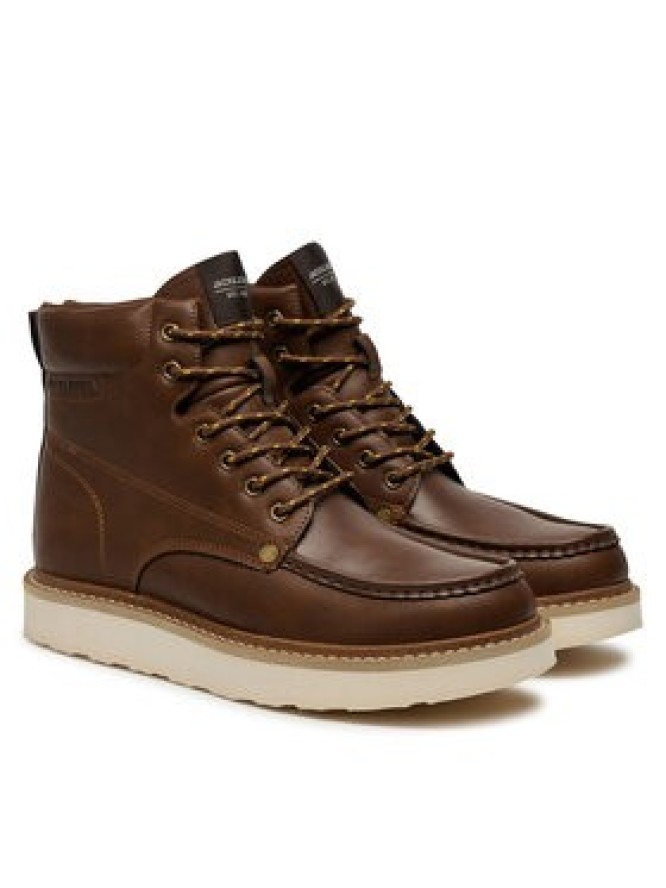 Jack&Jones Trapery Jfwarchway Pu Moc Boot Lace-Up Boots 12257971 Brązowy