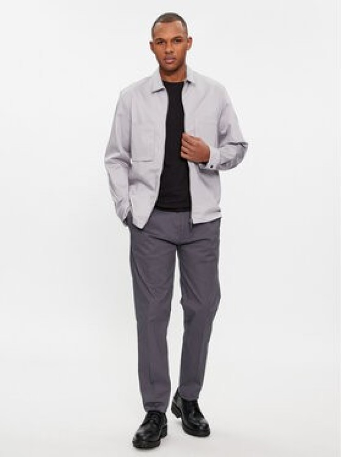 Calvin Klein Spodnie garniturowe Modern Twill Tapered Pleat K10K111490 Szary Slim Fit