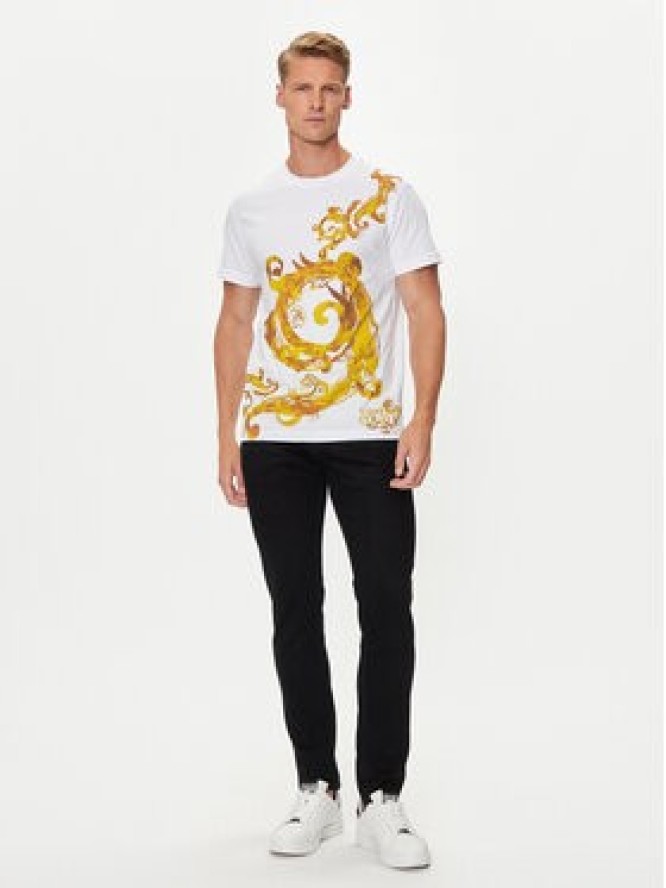 Versace Jeans Couture T-Shirt 76GAH6SW Biały Regular Fit