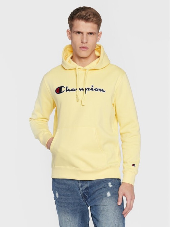 Champion Bluza Script Logo Embroidery 217858 Żółty Regular Fit