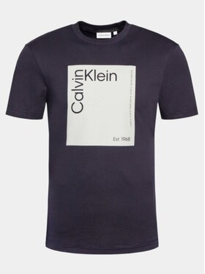 Calvin Klein T-Shirt Square Logo K10K112503 Granatowy Regular Fit