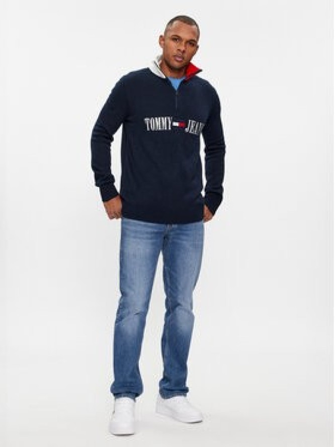 Tommy Jeans Sweter Archive DM0DM18368 Granatowy Slim Fit